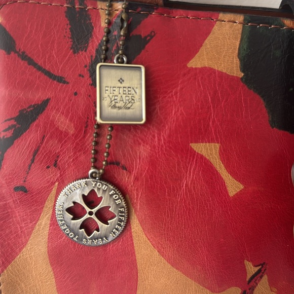 Patricia Nash Violina Floral Leather Handbag 15th Anniversary Tag Tassel Spring - Picture 6 of 10